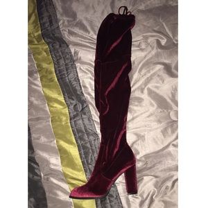 Over the knee velvet boots
